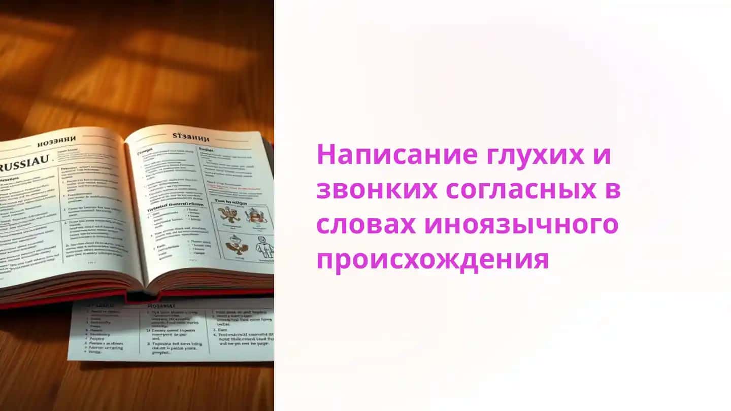 Написание глухих и звонких согласных в словах иноязычного происхождения