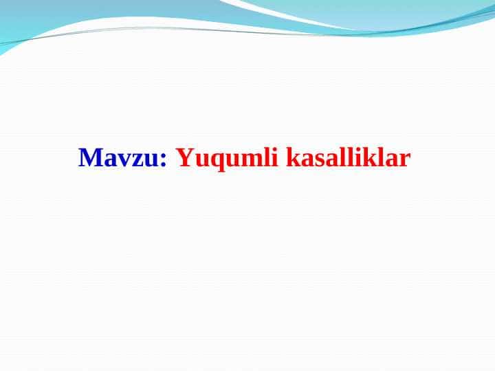 Yuqumli kasalliklar