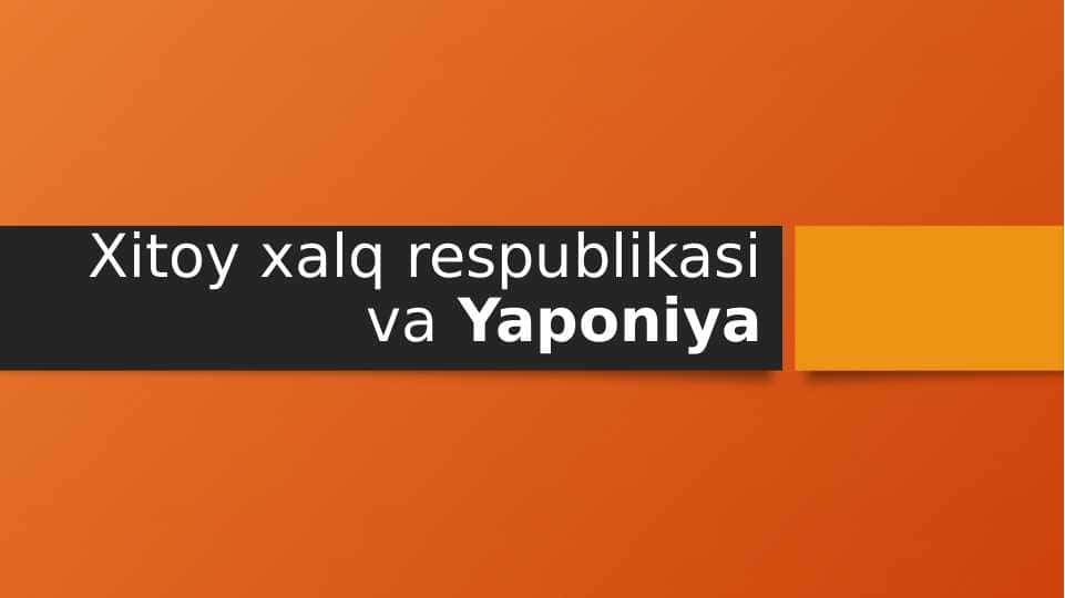 Xitoy va Yaponiya aloqalari
