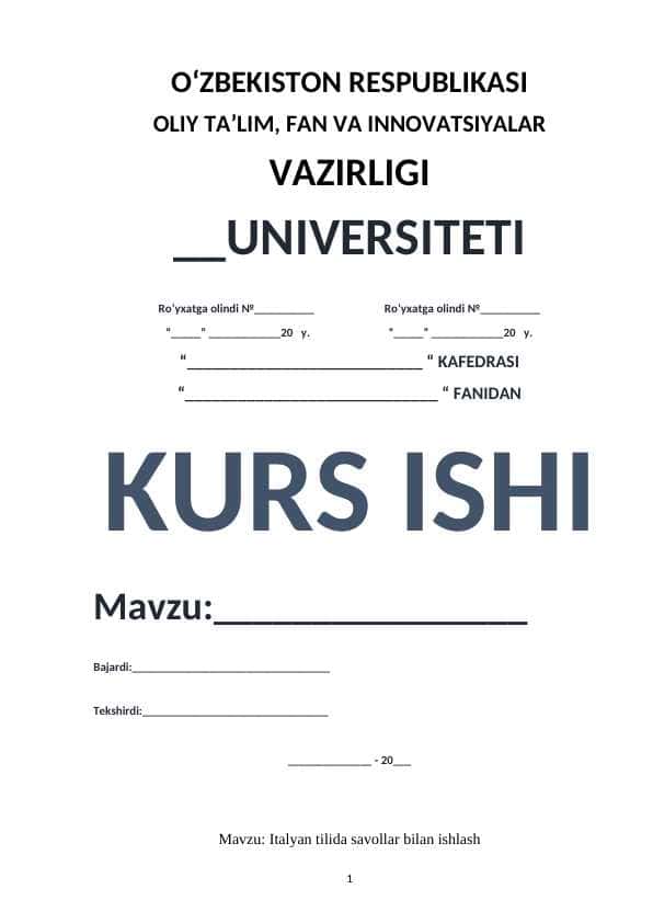 Italyan tilida savollar bilan ishlash