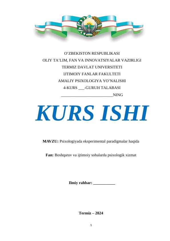 Psixologiyada eksperimental paradigmalar haqida