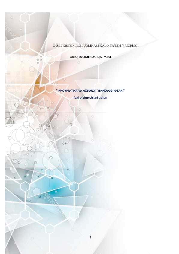 INFORMATIKA VA AXBOROT TEXNOLOGIYALARI Attestatsiyaga tayyorgarlik