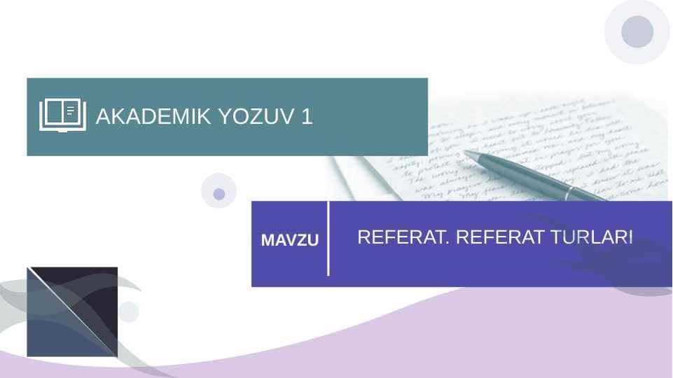 REFERAT. REFERAT TURLARI.