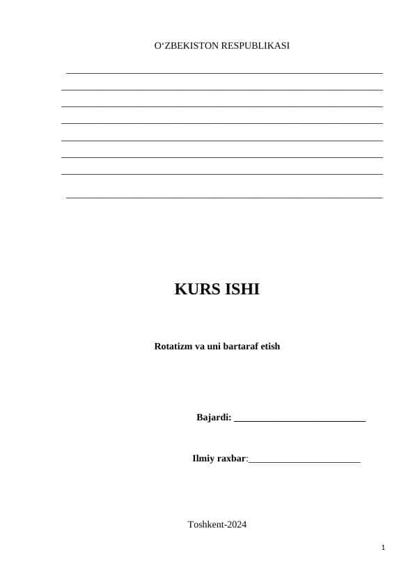 Kurs ishi. Sigmatizm Rotatizm R tovushni chiqarishda muammolar.
