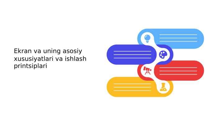 Ekran va uning asosiy xususiyatlari va ishlash printsiplari