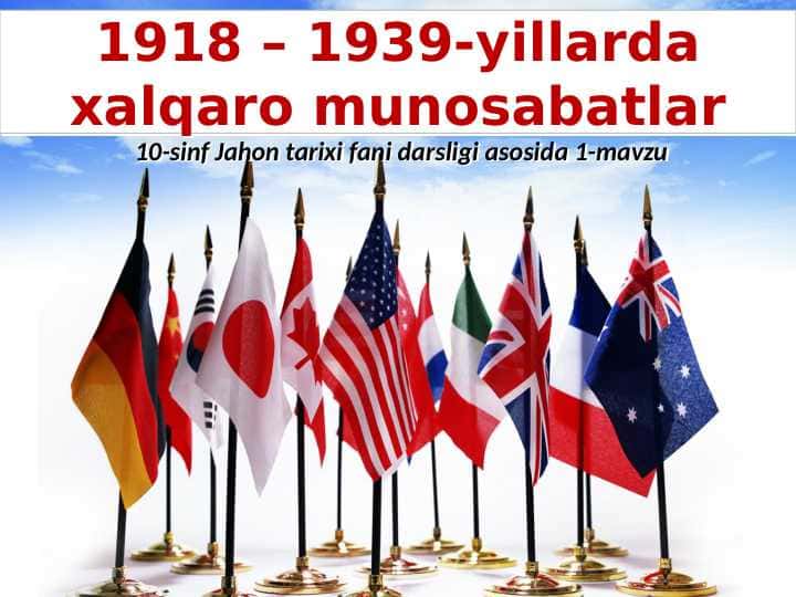 1918-1939-yillarda Xalqaro Munosabat