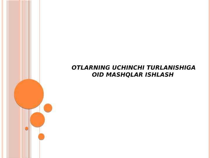 Otlarning uchinchi turlanishiga oid mashqlar ishlash