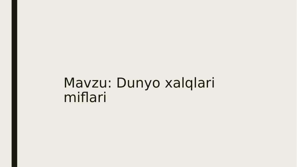Dunyo xalqlari miflari