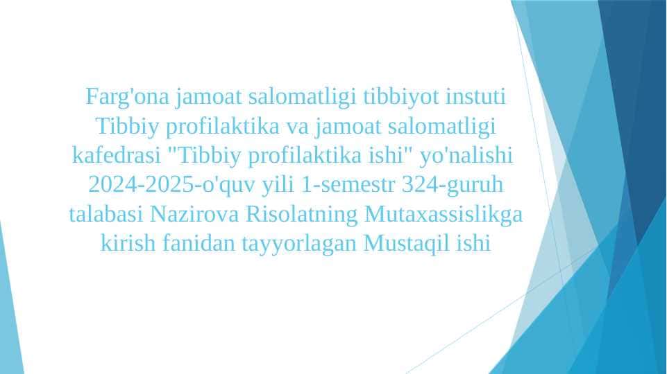 Aholining sanitariya epidemiologik osoyishtalik va jamoat salomatligi xizmati sanitariya-gigiyena bo'limi faoliyati haqida tushuncha