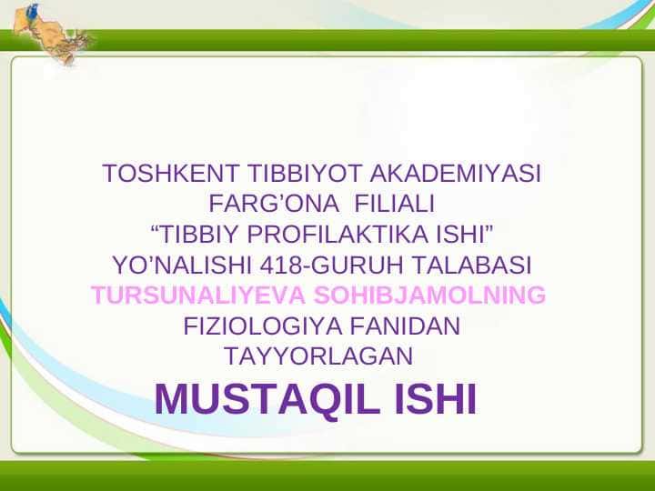ICHKI SEKRETSIYA BEZLARI REF 28 LIST