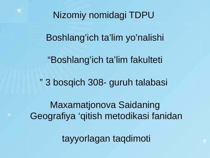 Geografiya darslarida kuzatish orqali yangi bilim va ko'nikmalarni shakllantirish