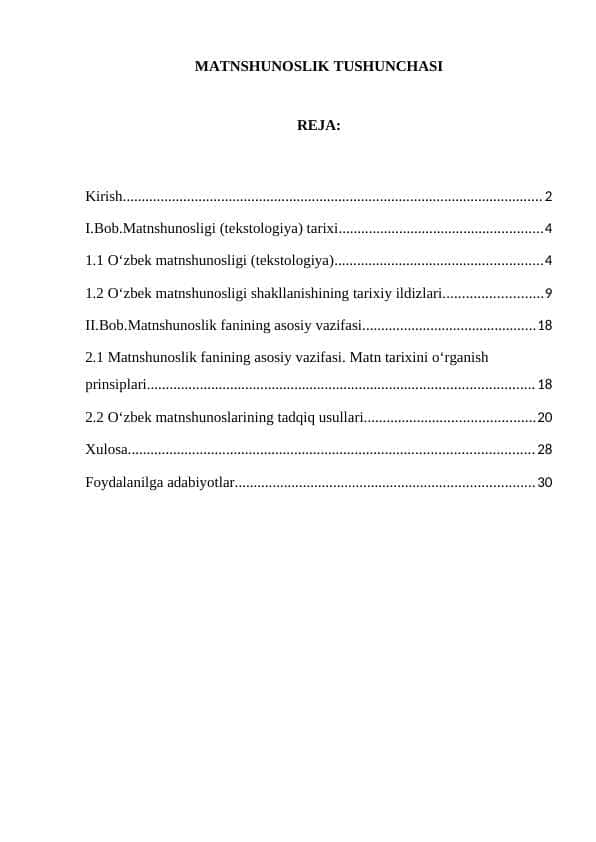 MATNSHUNOSLIK TUSHUNCHASI