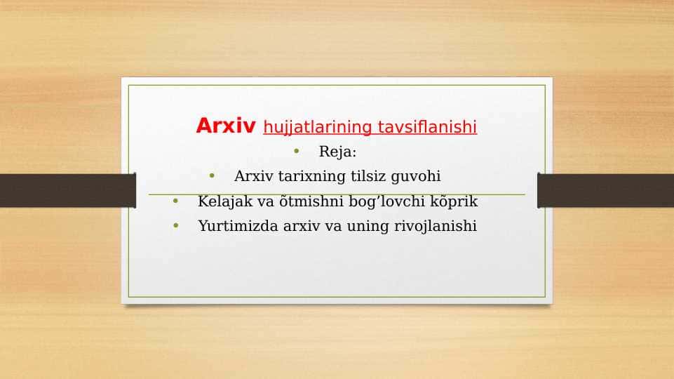 Arxiv hujjatlarining tavsiflanishi