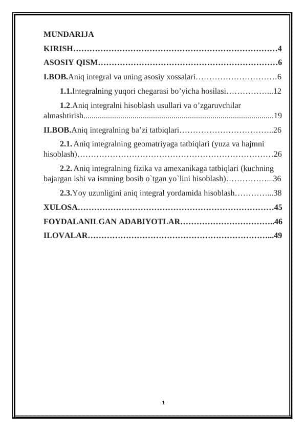 Aniq integralni hisoblashda innovatsion texnologiyalar asosida o’qitish metodikasi