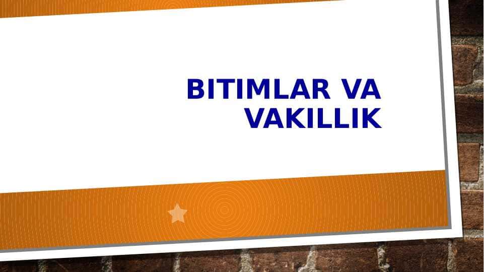 Bitimlar va vakillik