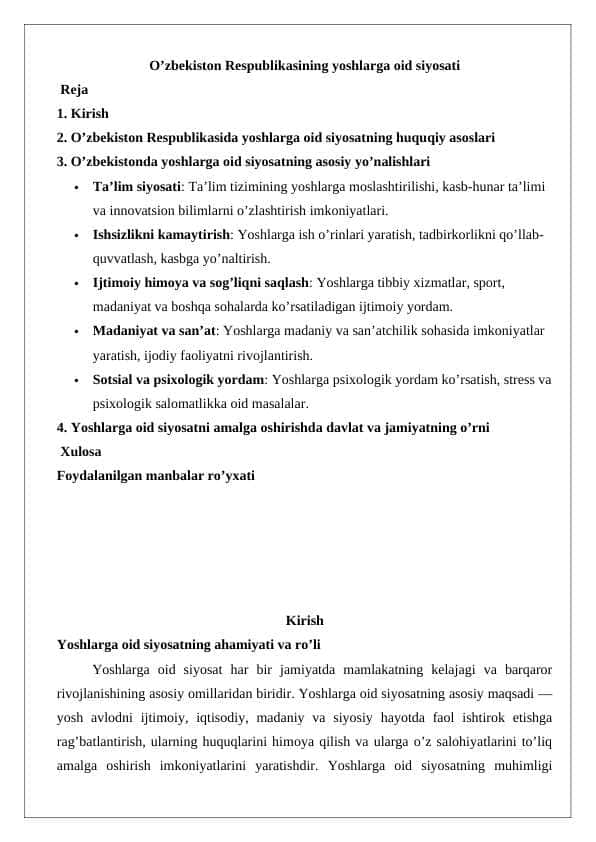 O’zbekiston Respublikasining yoshlarga oid siyosati 24