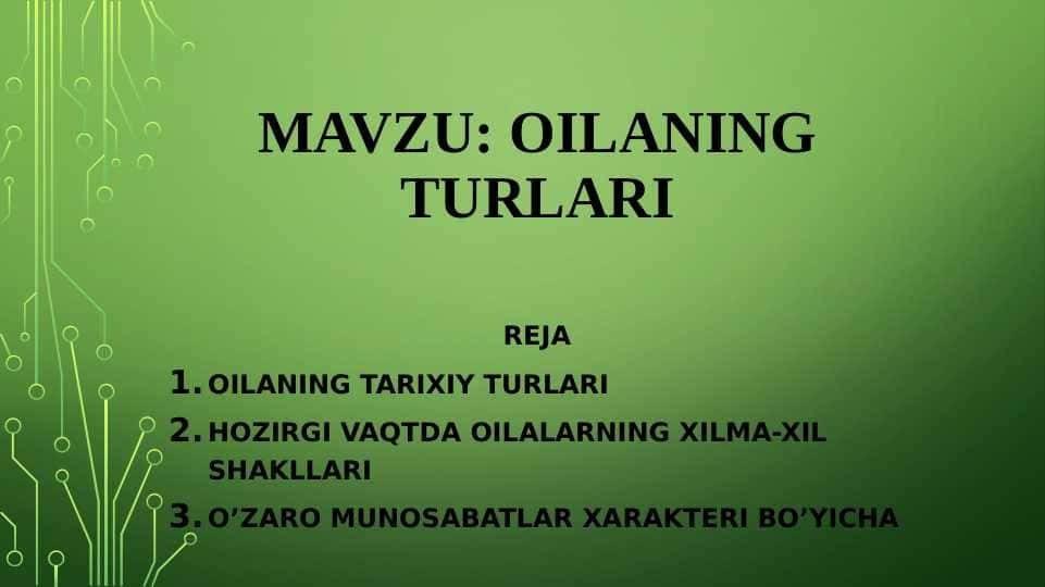 oila turlari