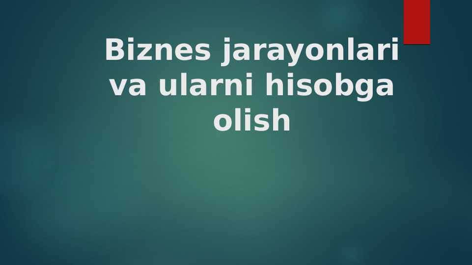Biznes jarayonlar