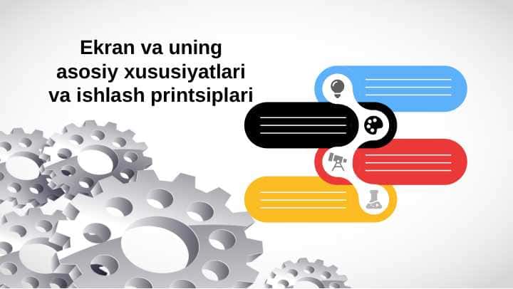 Ekran va uning asosiy xususiyatlari va ishlash printsiplari