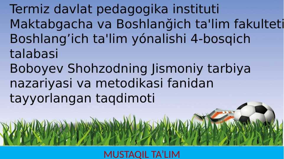 Harakatli oʻyinlarni turkumlanishi tasnifi va ularning pedagogik ahamiyati