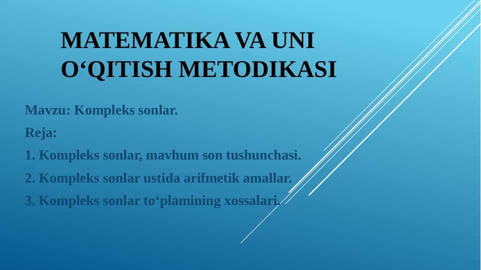 Kompleks sonlar.