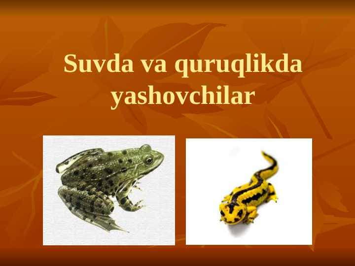 SUVDA HAMDA QURUQLIKDA YASHOVCHILAR SLAYD