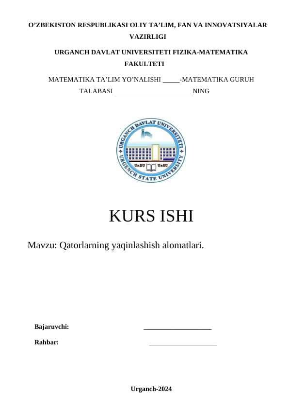 Qatorlarning yaqinlashish alomatlari