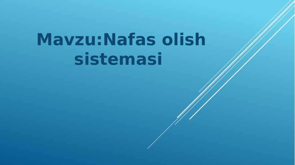 Nafas olish sistemasi