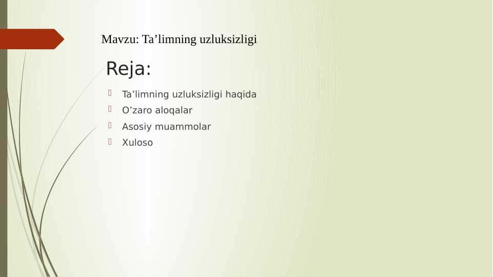 Ta’limning uzluksizligi