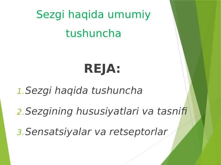 Sezgi haqida umumiy tushuncha