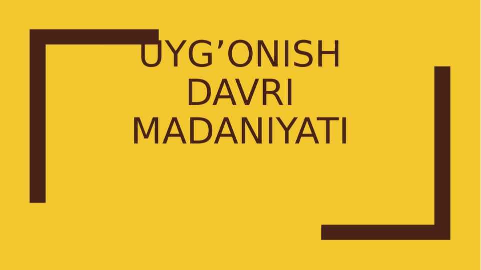 Uyg'onish davri madaniyati