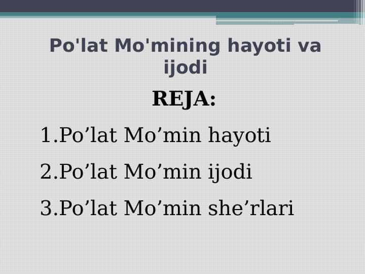 Po'lat Mo'mining hayoti va ijodi