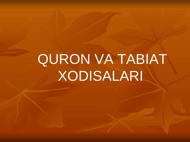 QURON VA TABIAT XODISALARI.ppt