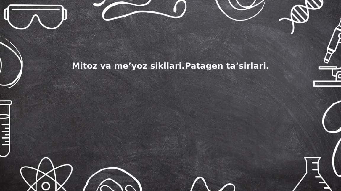 Mitoz va me’yoz sikllari.Patagen ta’sirlari.