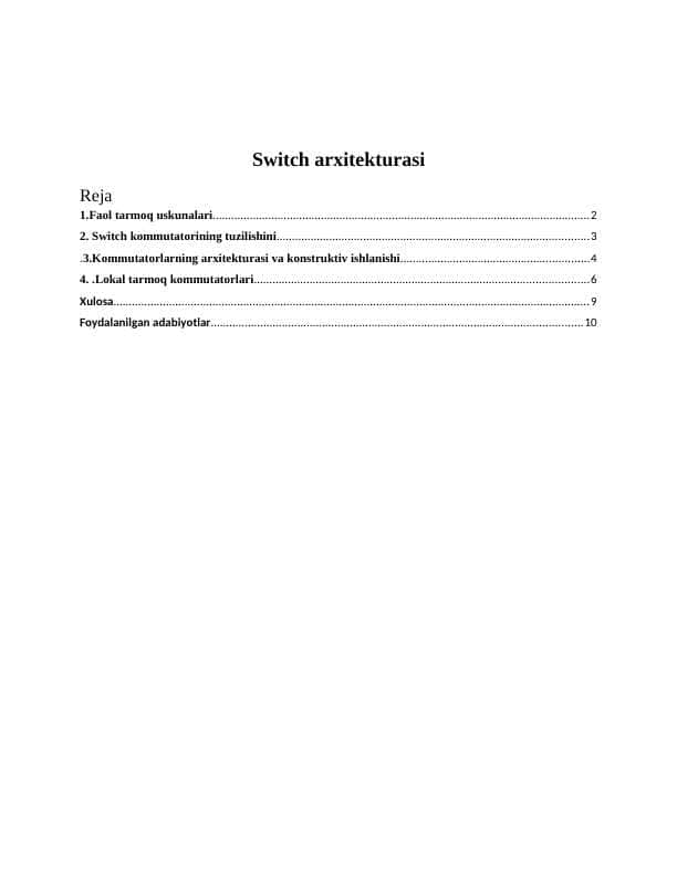 Switch arxitekturasi