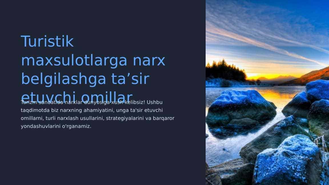 Turistik maxsulotlarga narx belgilashga ta’sir etuvchi omillar