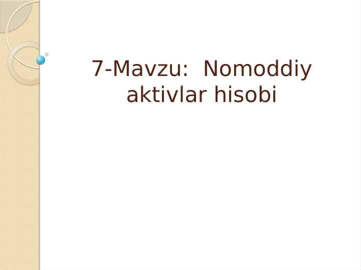 NOMODDIY AKTIVLAR HISOBI