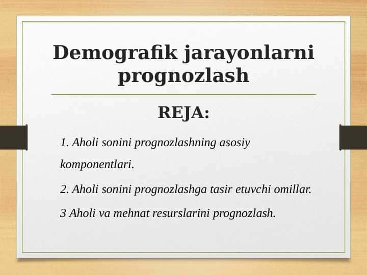 Demografik jarayonlarni prognozlash