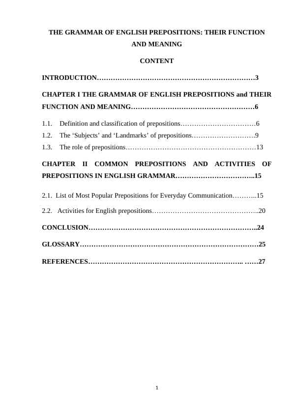 THE GRAMMAR OF ENGLISH PREPOSITIONS THEIR FUNCTION AND MEANING COURSE PAPER.docx