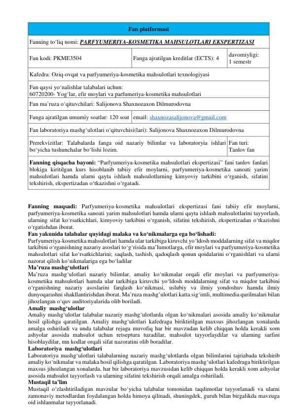 Tovarlar kimyosi