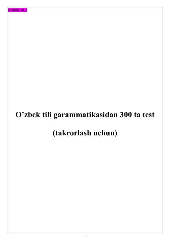 Ona tili grammatikasi boʻyicha test