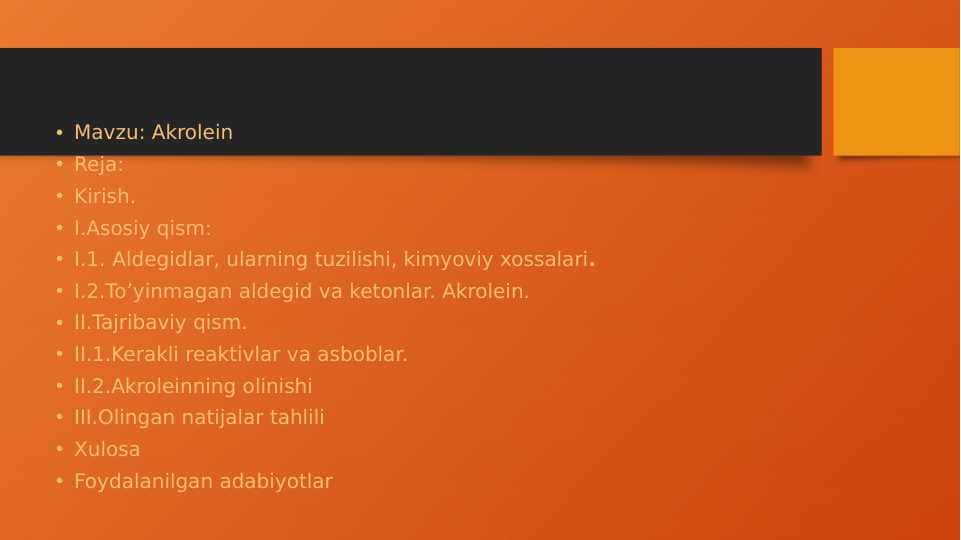 Akrolein taqdimot