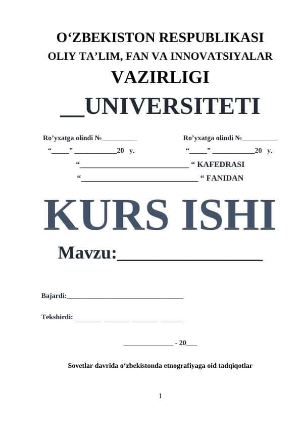 Sovetlar davrida o‘zbekistonda etnografiyaga oid tadqiqotlar