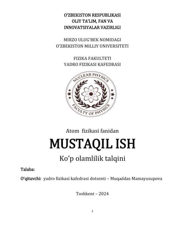 Ko’p olamlilik talqini 3