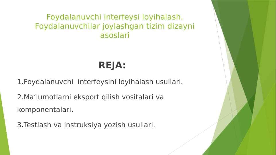 Foydаlаnuvchi intеrfеysi loyihаlаsh. Foydаlаnuvchilаr joylаshgаn tizim dizаyni аsoslаri