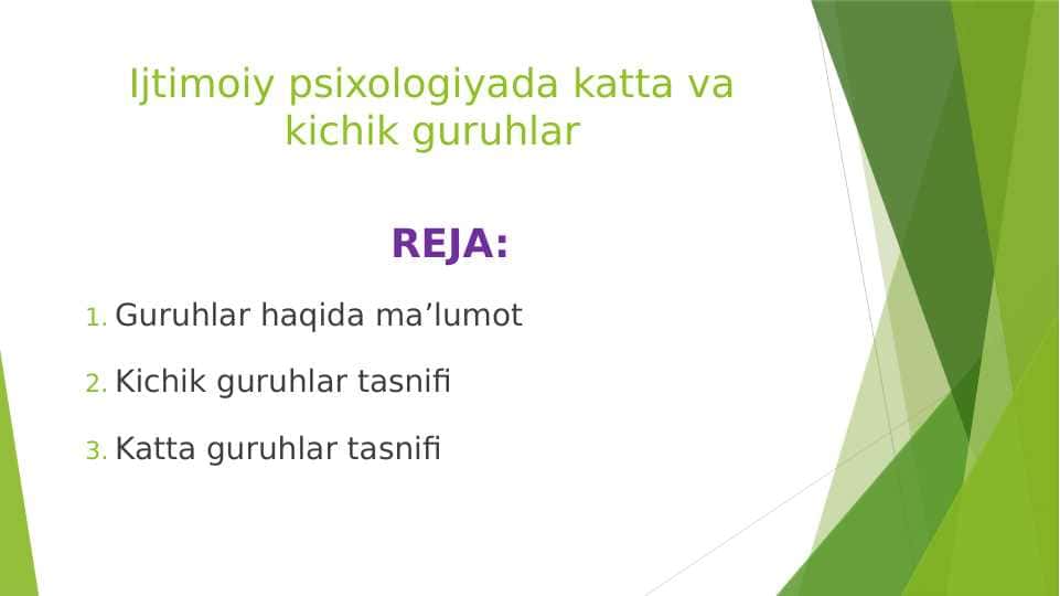Ijtimoiy psixologiyada katta va kichik guruhlar