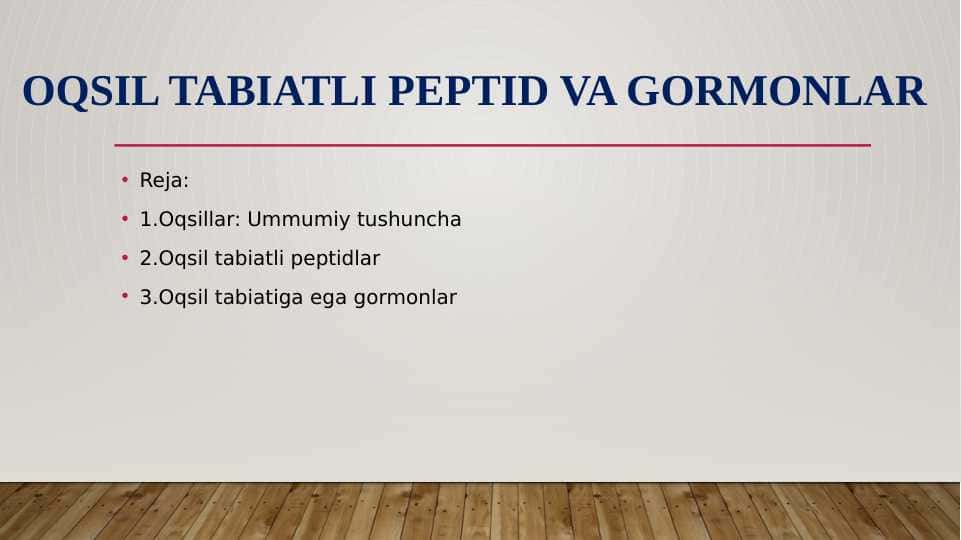 Oqsil tabiatli peptid va gormonlar
