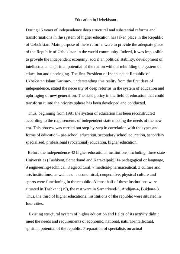 Education in Uzbekistan