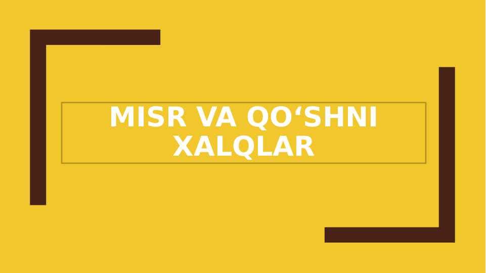 Misr va qo'shni xalqlar