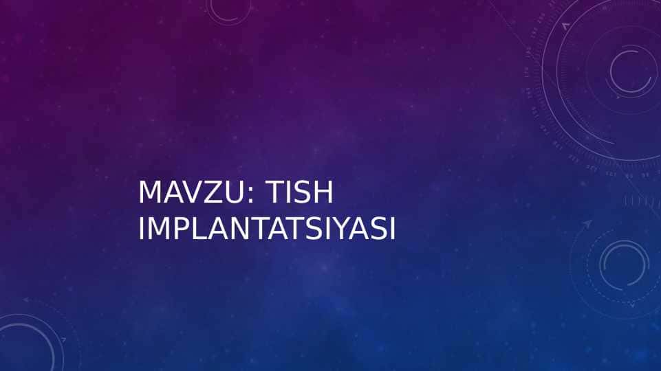 Tish implantatsiyasi